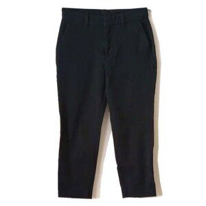 Gap Mid-Rise Linen Blend Cropped Slim Chino Pants 6P Black
